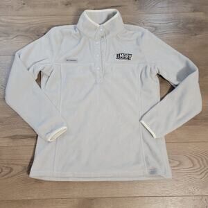 Columbia Sweater Adult Large Gray Fleece Quarter Button Outdoor Athleisure Women